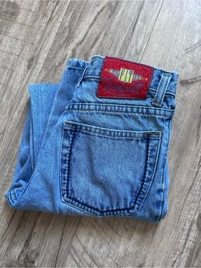 Vintage 90’s Request First fit Issue Light Blue Denim tapered Jeans retro